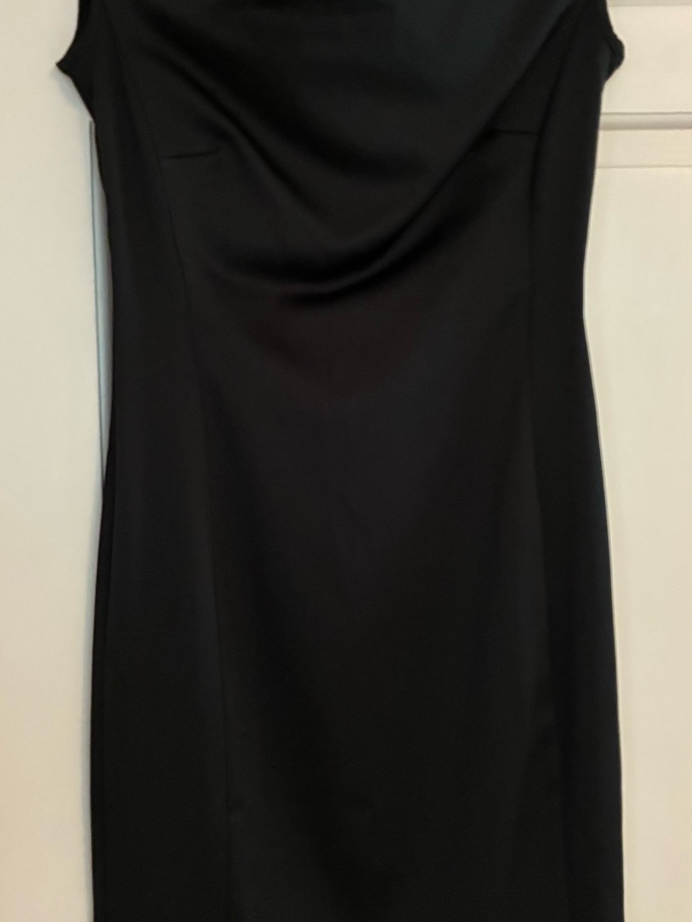 Express Black Sleeveless Midi Dress with Cowl Neck